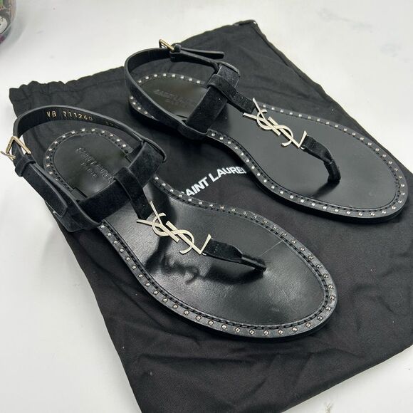 Women's Saint Laurent Ysl, Cassandra sandals size 39.5 made in Italy - Picture 1 of 11